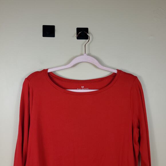 4/$25 Talbots Red Long Sleeve Crewneck Tee Size X - Picture 2 of 7